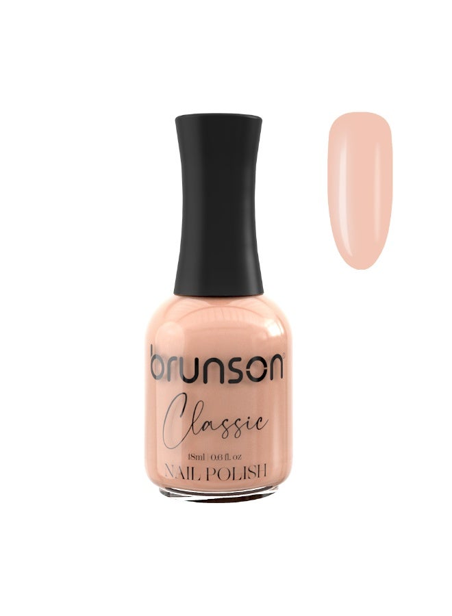 Brunson Classic Nail Polish 18ml Fast Dry Nail Lacquer Nail Harderner Normal Polish Glossy Gel Effect Quick Air Dry Long-Lasting Natural Nail Enamel Salon Quality Manicure Pedicure Regular Polish - Image 1